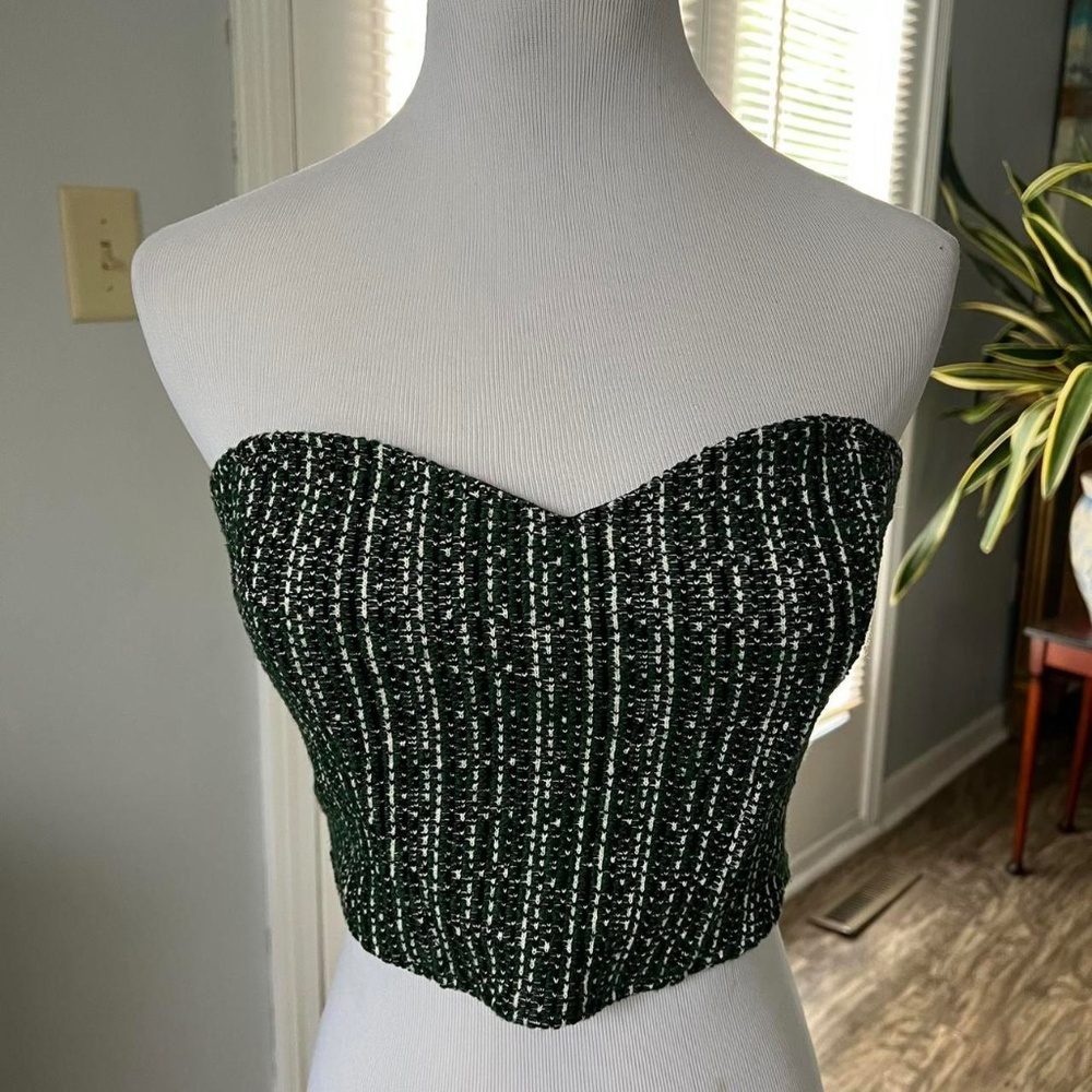Zara green strapless tube top